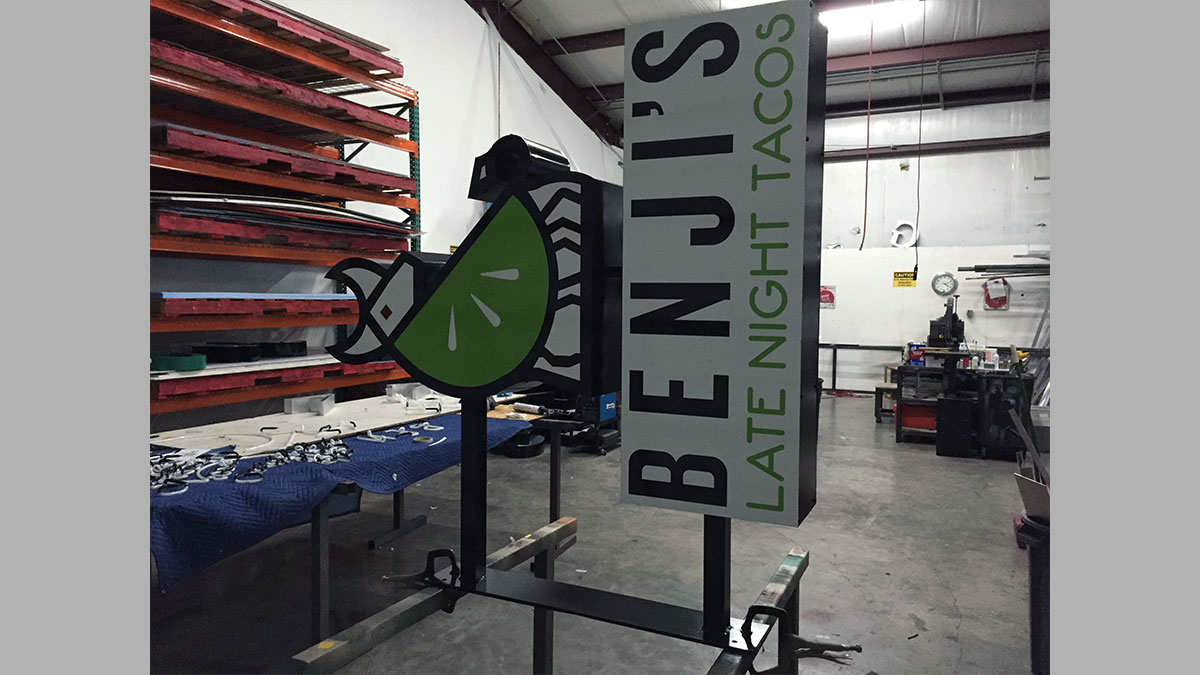 Benji'S Sign Built And Installed By Texas Custom Signs
