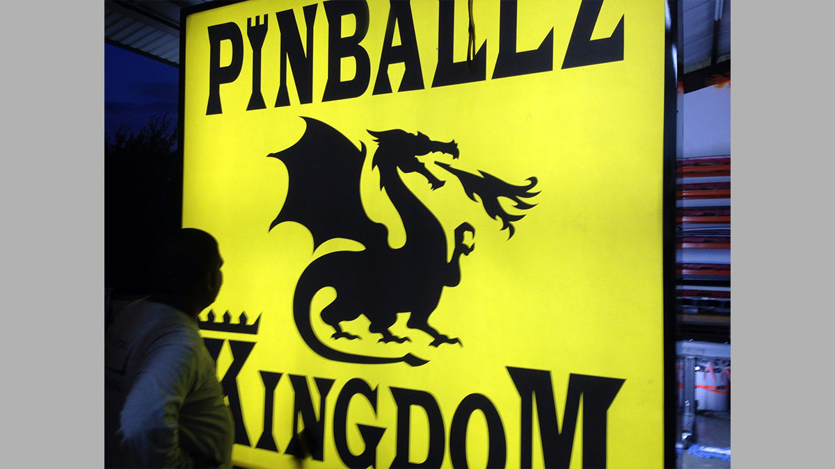 Pinballz Kingdom Sign Built And Installed By Texas Custom Signs