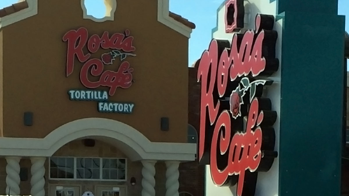 Rosa's Cafe Sign Built And Installed By Texas Custom Signs
