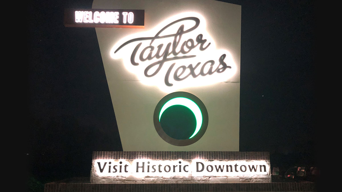 Monument Sign In Taylor, TX
