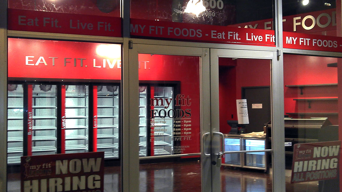 My Fit Foods sign built and installed by Texas Custom Signs