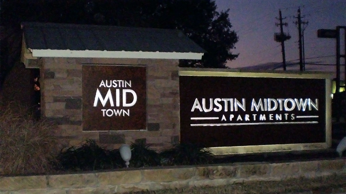 LED lit sign Austin Texas