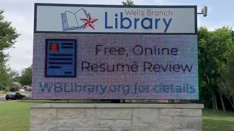 Tcs Video Wells Branch Library Sign